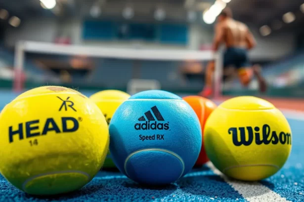 Premium padel balls on a modern blue court in 2025